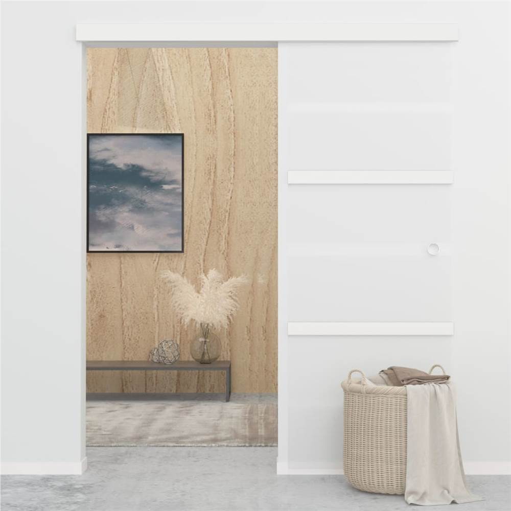 Sliding Door ESG Glass and Aluminium 76x205 cm Silver