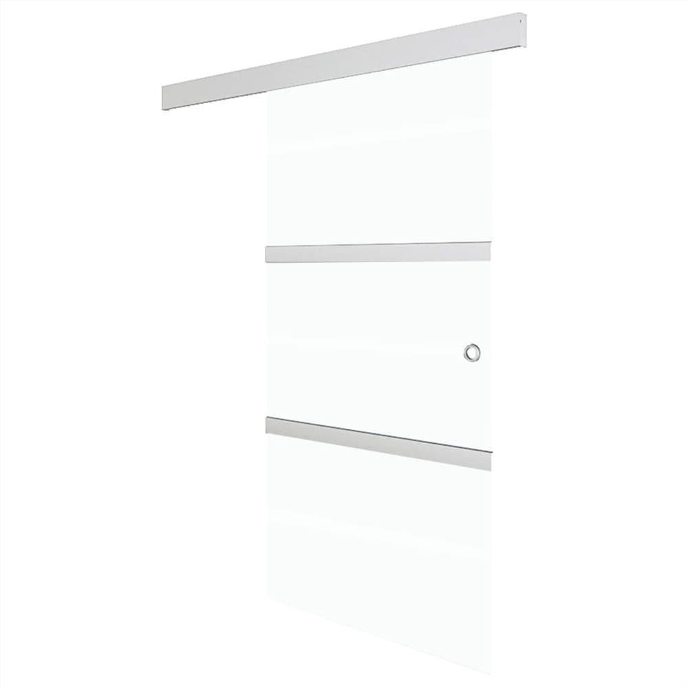 Sliding Door ESG Glass and Aluminium 76x205 cm Silver