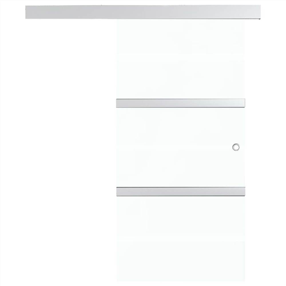 Sliding Door ESG Glass and Aluminium 76x205 cm Silver