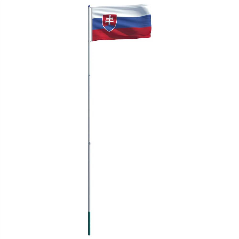 Slovakia Flag and Pole Aluminium 6 m
