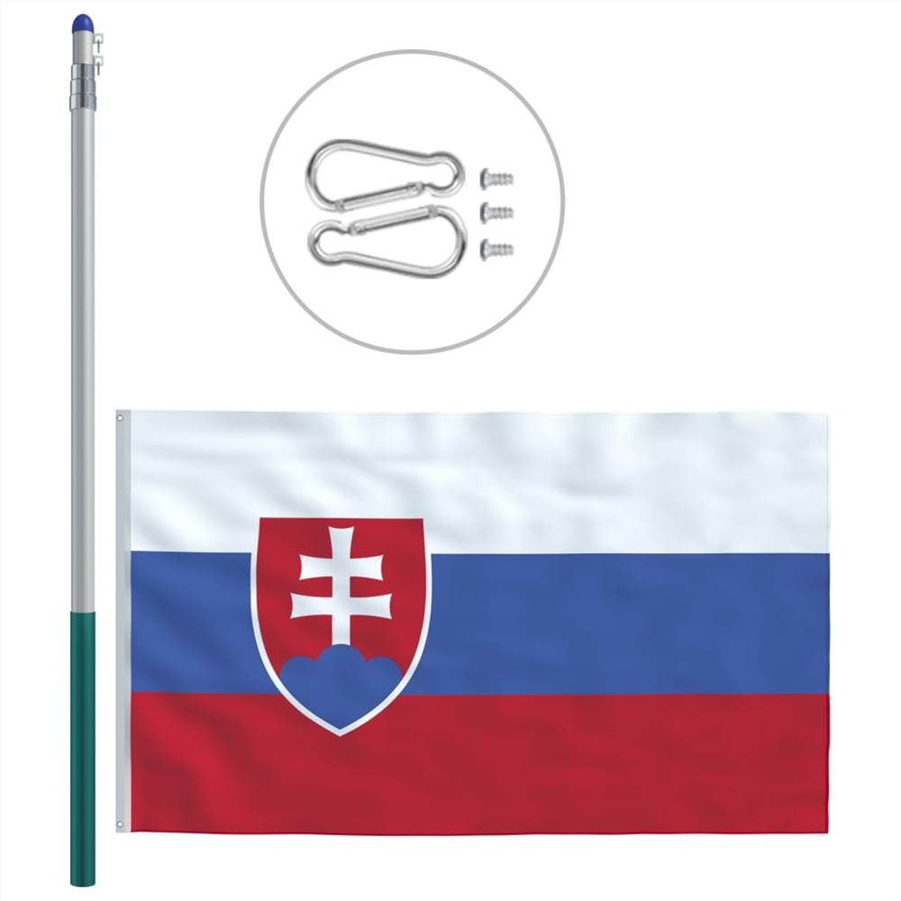 Slovakia Flag and Pole Aluminium 6 m