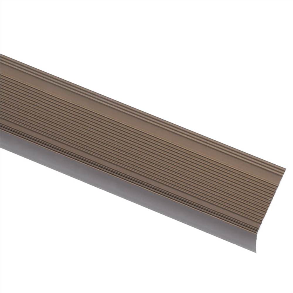 Stair Nosings in L-shape 5 pcs Aluminium 134 cm Brown