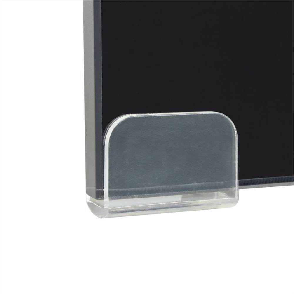 TV Stand/Monitor Riser Glass Black 90x30x13 cm