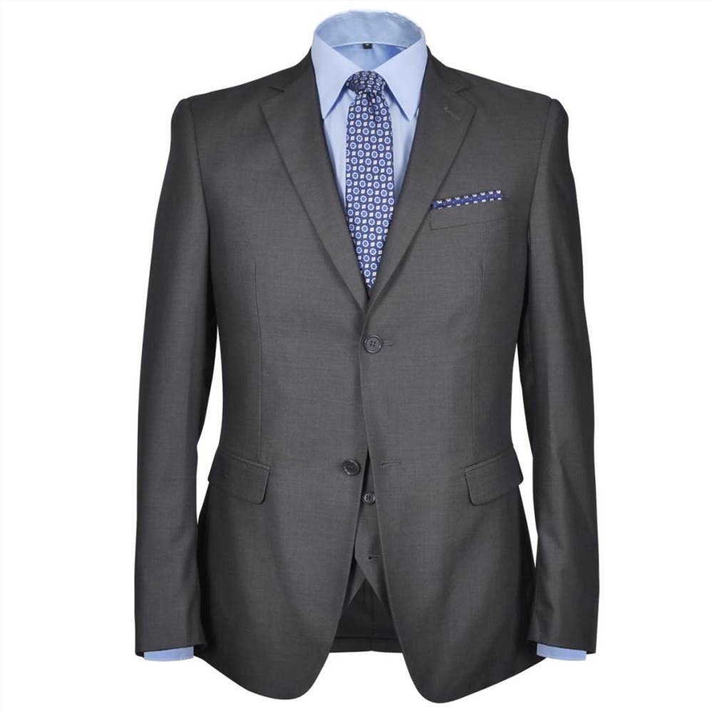 Three Piece Mens Business Suit Size 46 Anthracite Grey