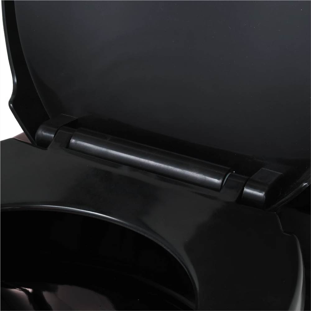 Wall-Hung Toilet with Soft-Close Seat Ceramic Dark Brown