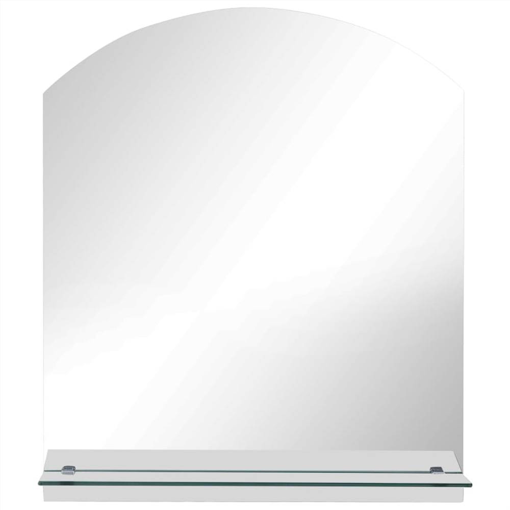 Wall Mirror with Shelf 30x50 cm Tempered Glass