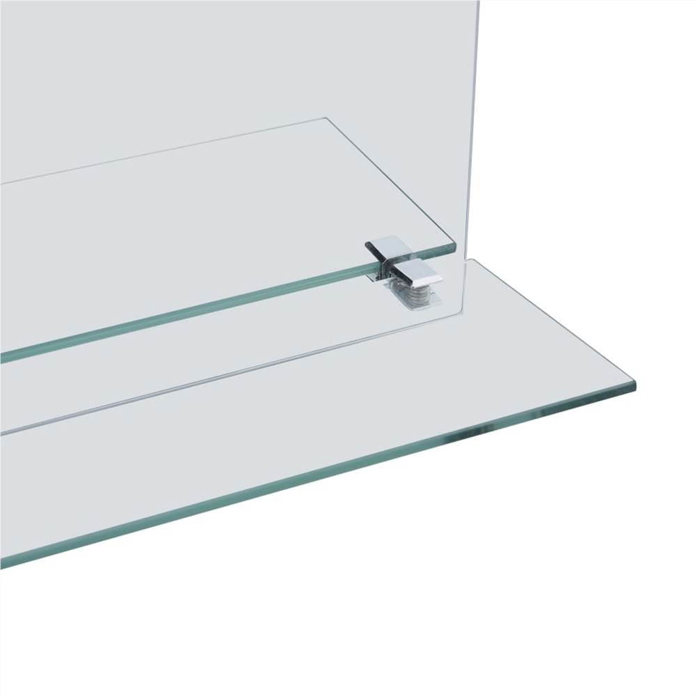 Wall Mirror with Shelf 30x50 cm Tempered Glass