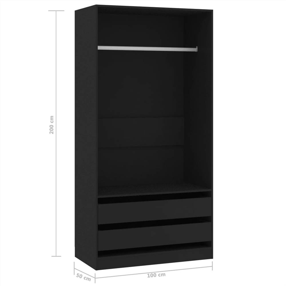 Wardrobe Black 100x50x200 cm Chipboard