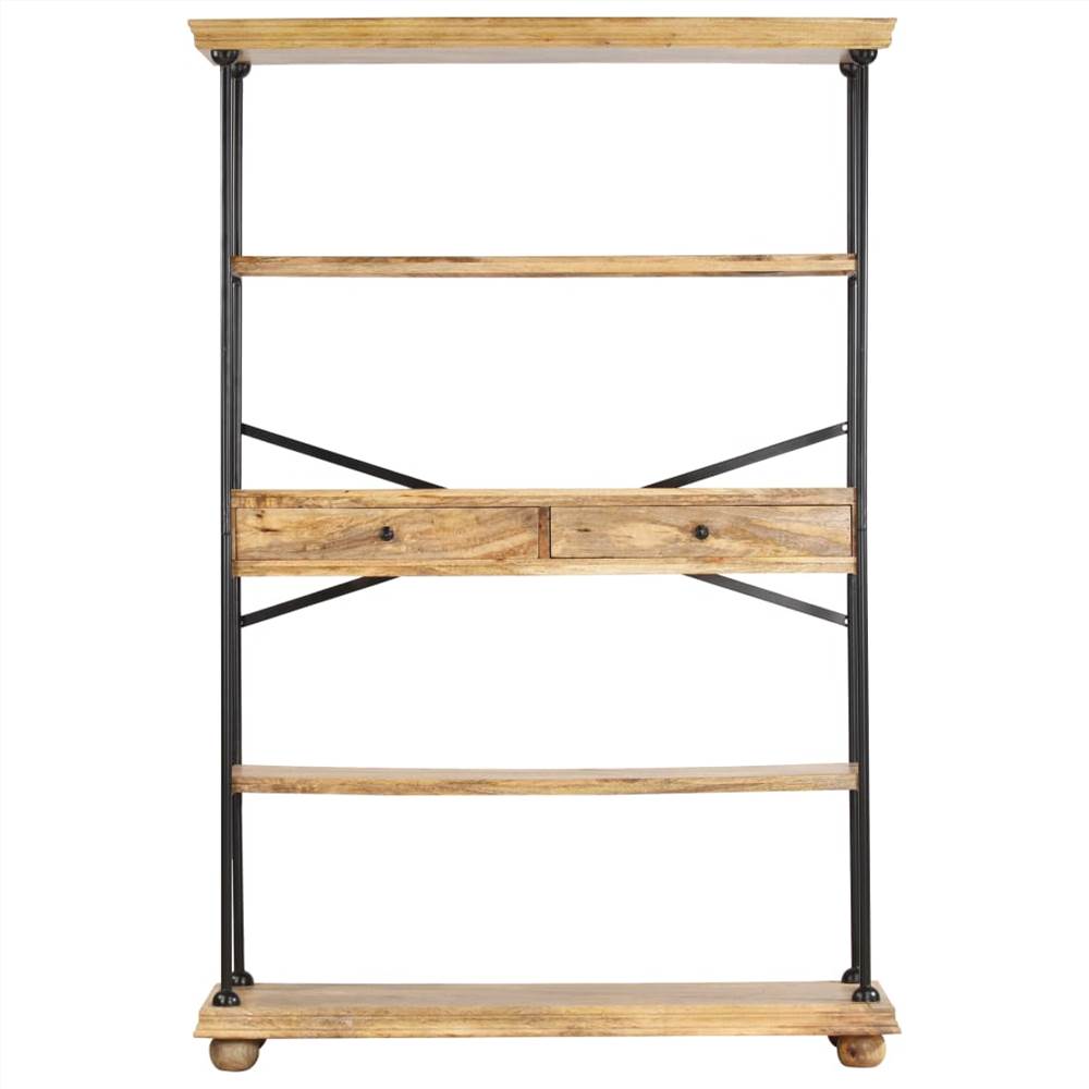 4-Tier Bookshelf 120x35x180 cm Solid Mango Wood and Steel