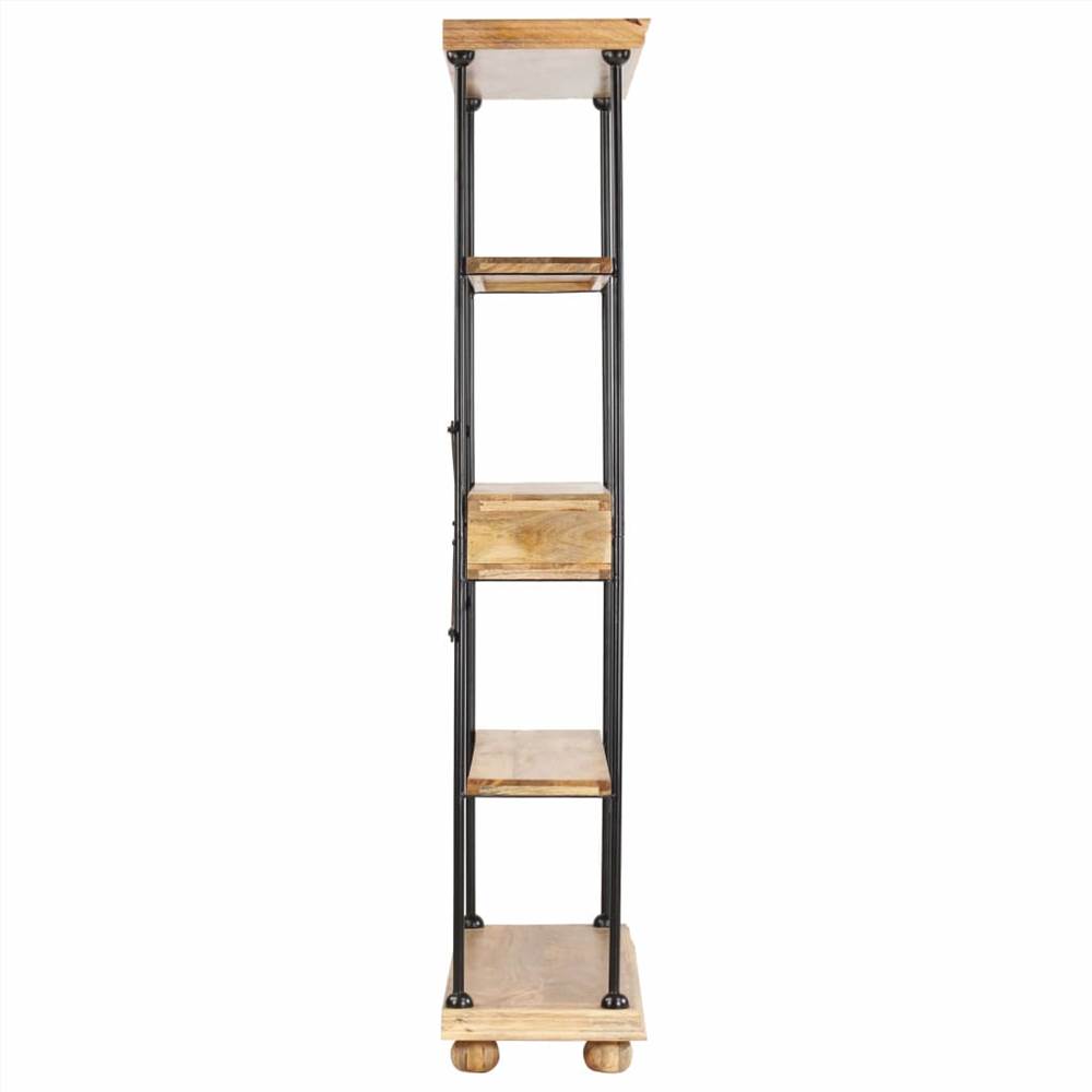 4-Tier Bookshelf 120x35x180 cm Solid Mango Wood and Steel