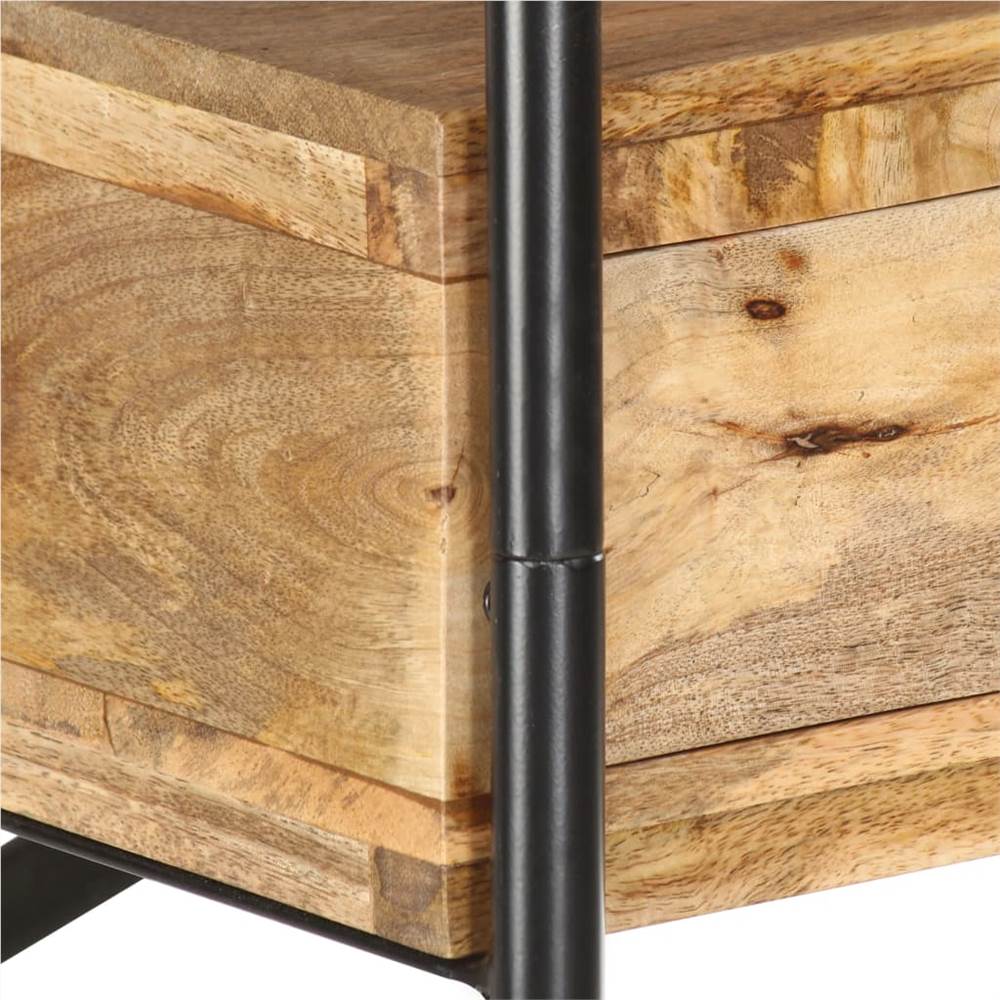 4-Tier Bookshelf 120x35x180 cm Solid Mango Wood and Steel