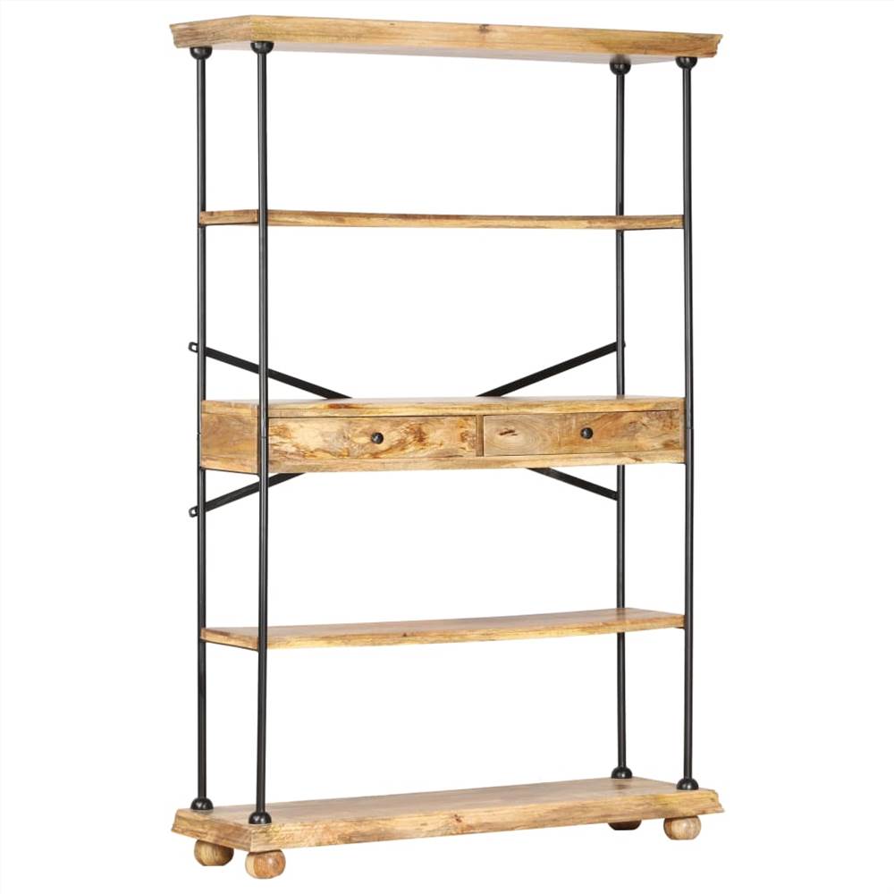 4-Tier Bookshelf 120x35x180 cm Solid Mango Wood and Steel