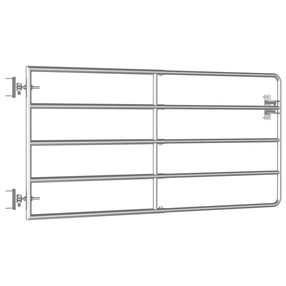 5 Bar Field Gate Steel (95-170)x90 cm Silver