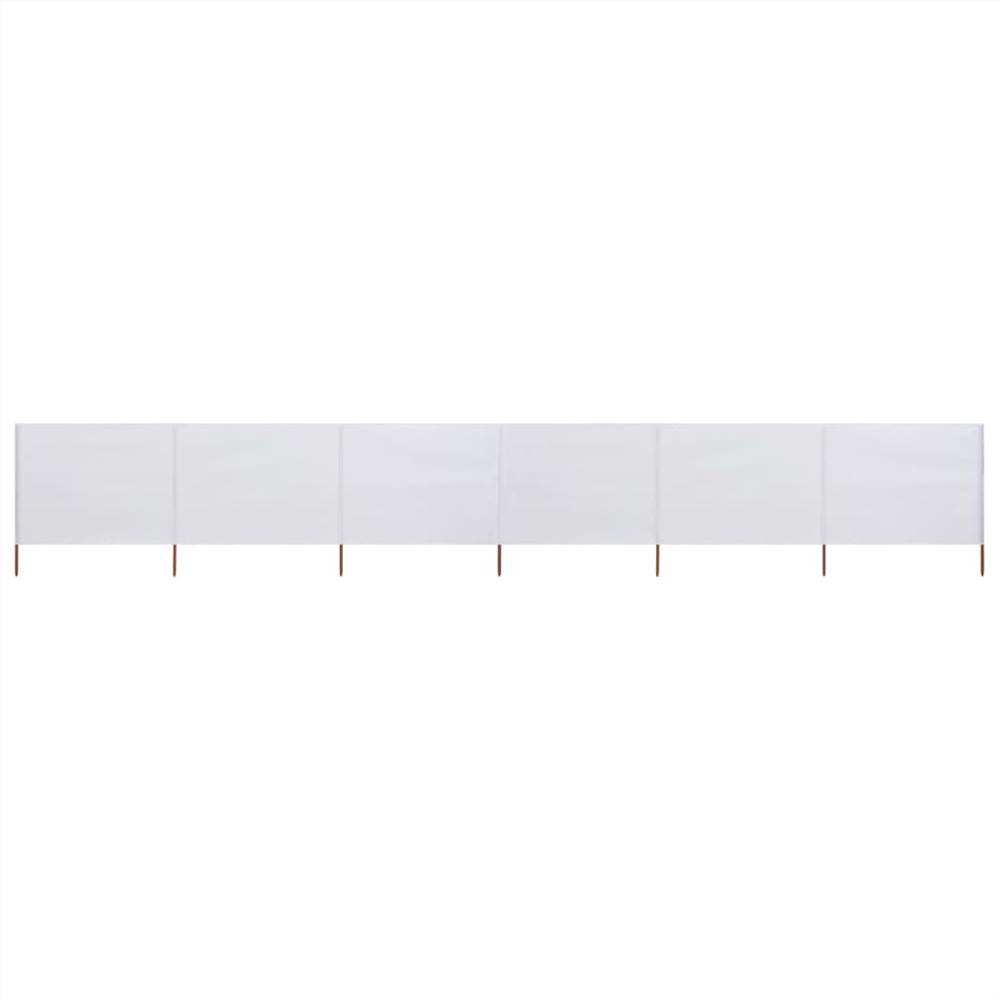 6-panel Wind Screen Fabric 800x80 cm White