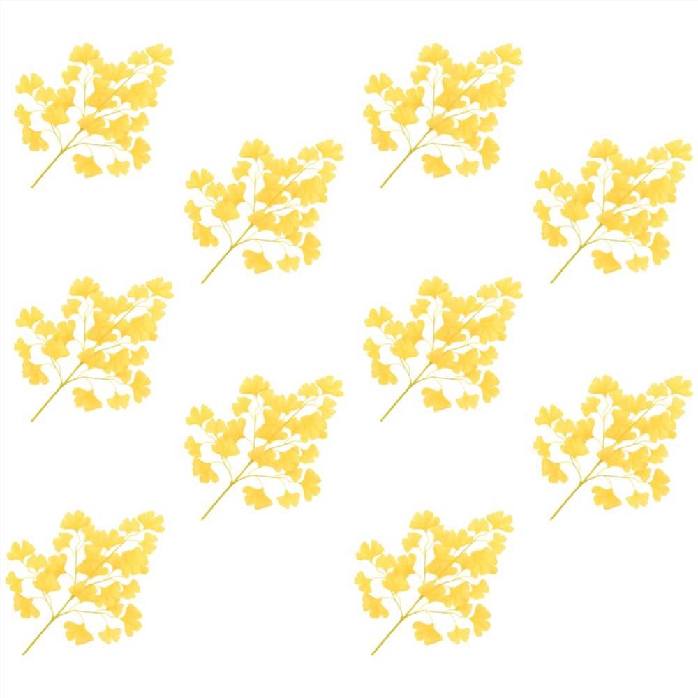 

Artificial Leaves Ginko 10 pcs Yellow 65 cm