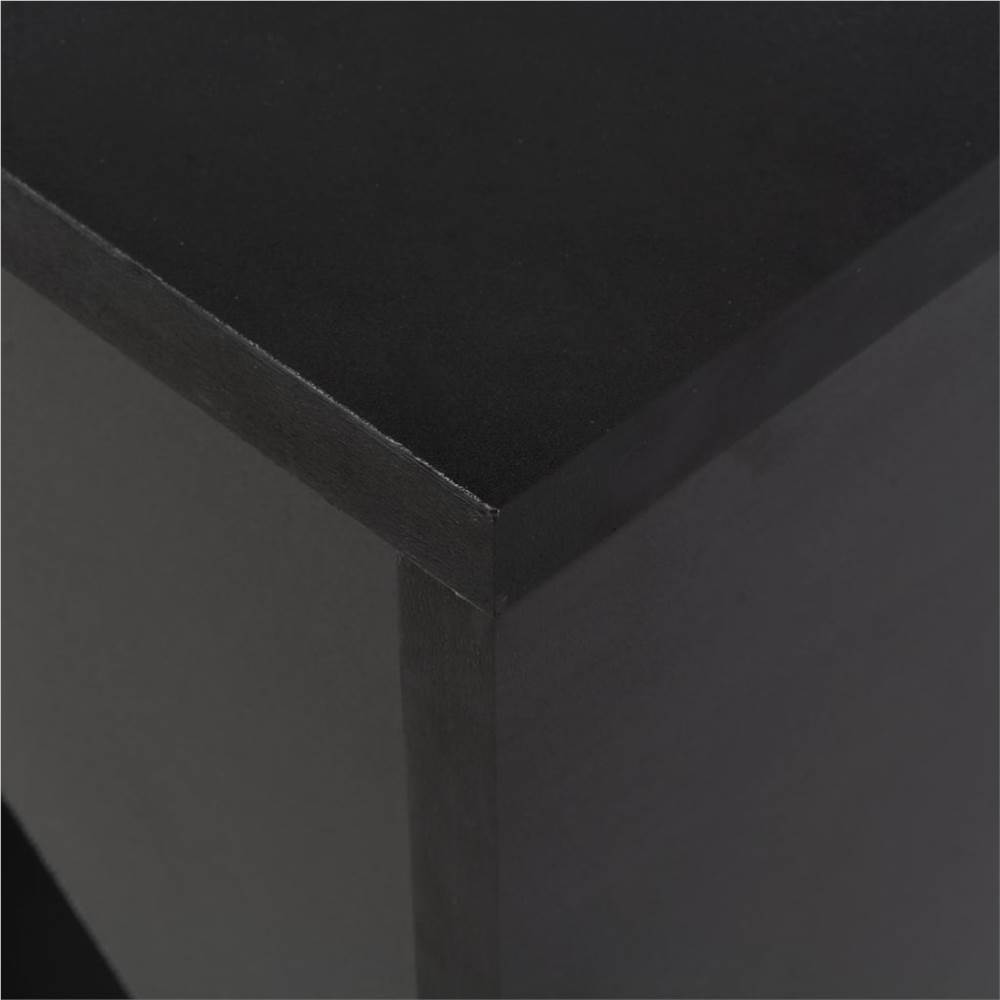 Bar Table with Moveable Shelf Black 138x40x120 cm