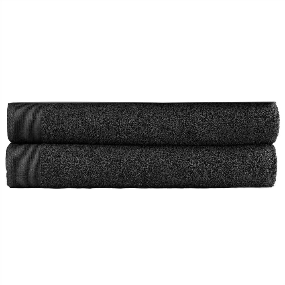 

Bath Towel Set 2 pcs Cotton 450 gsm 100x150 cm Black