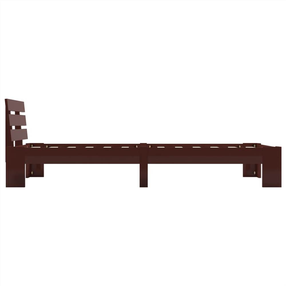 Bed Frame Dark Brown Solid Pine Wood 100x200 cm