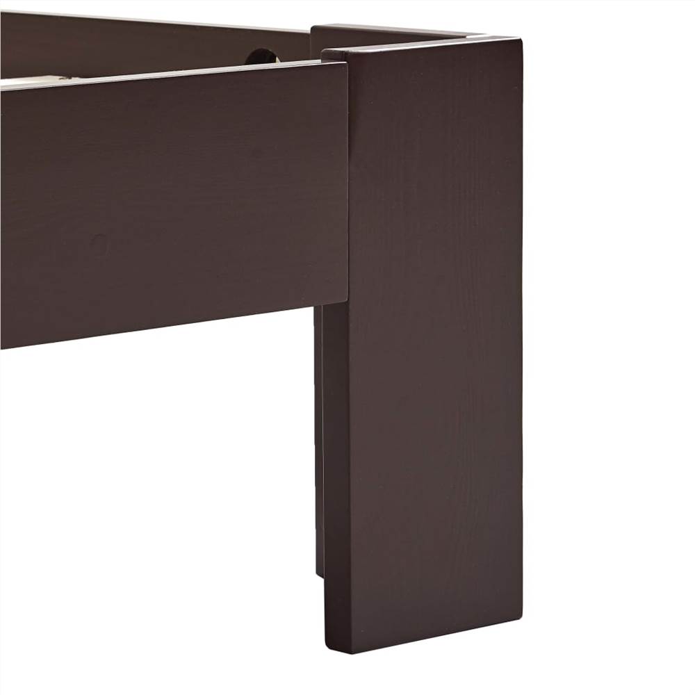 Bed Frame Dark Brown Solid Pine Wood 100x200 cm