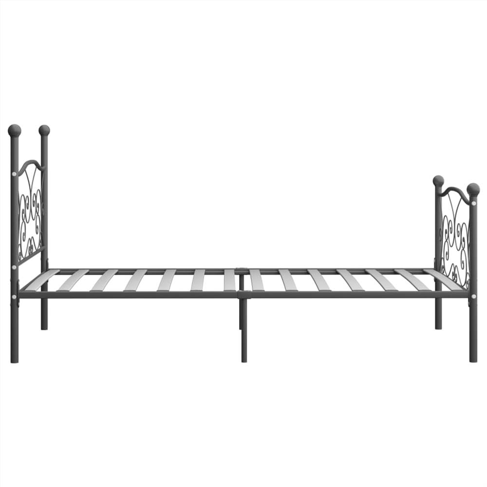 Bed Frame Grey Metal 100x200 cm