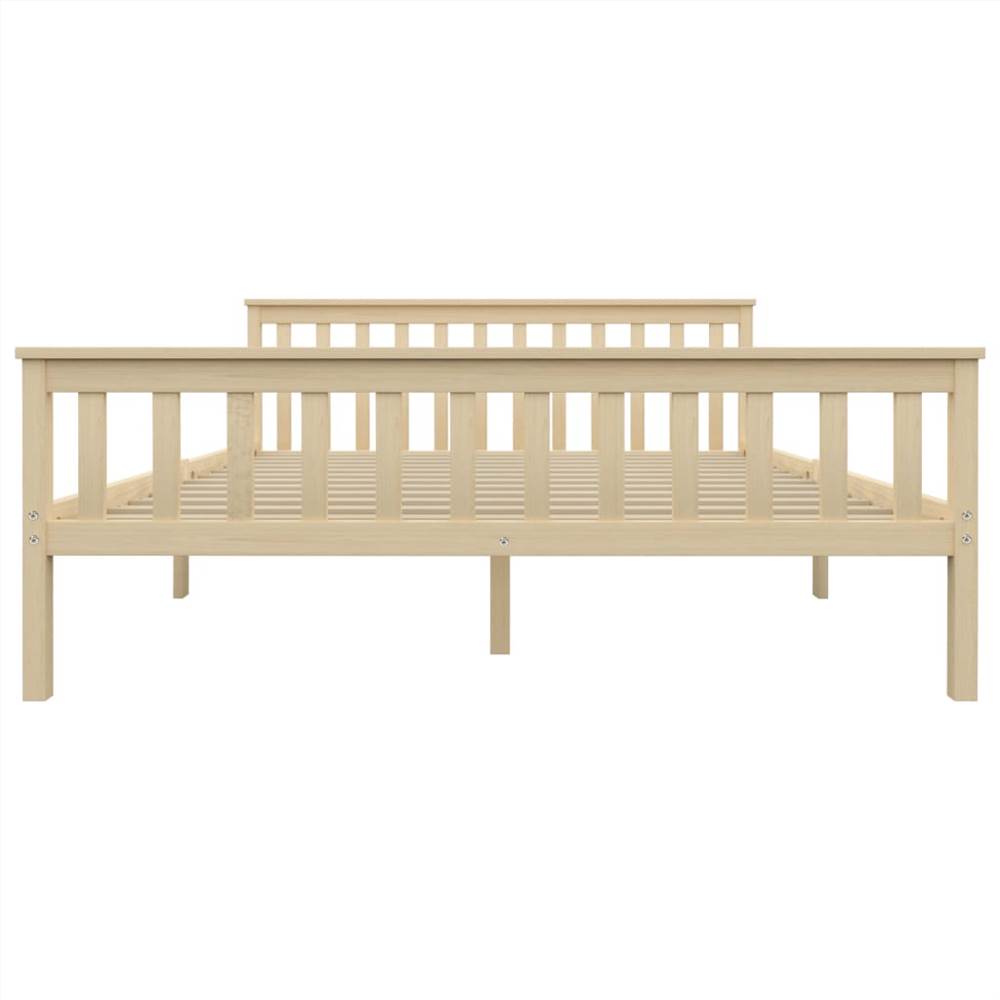 Bed Frame Light Wood Solid Pinewood 160x200 cm