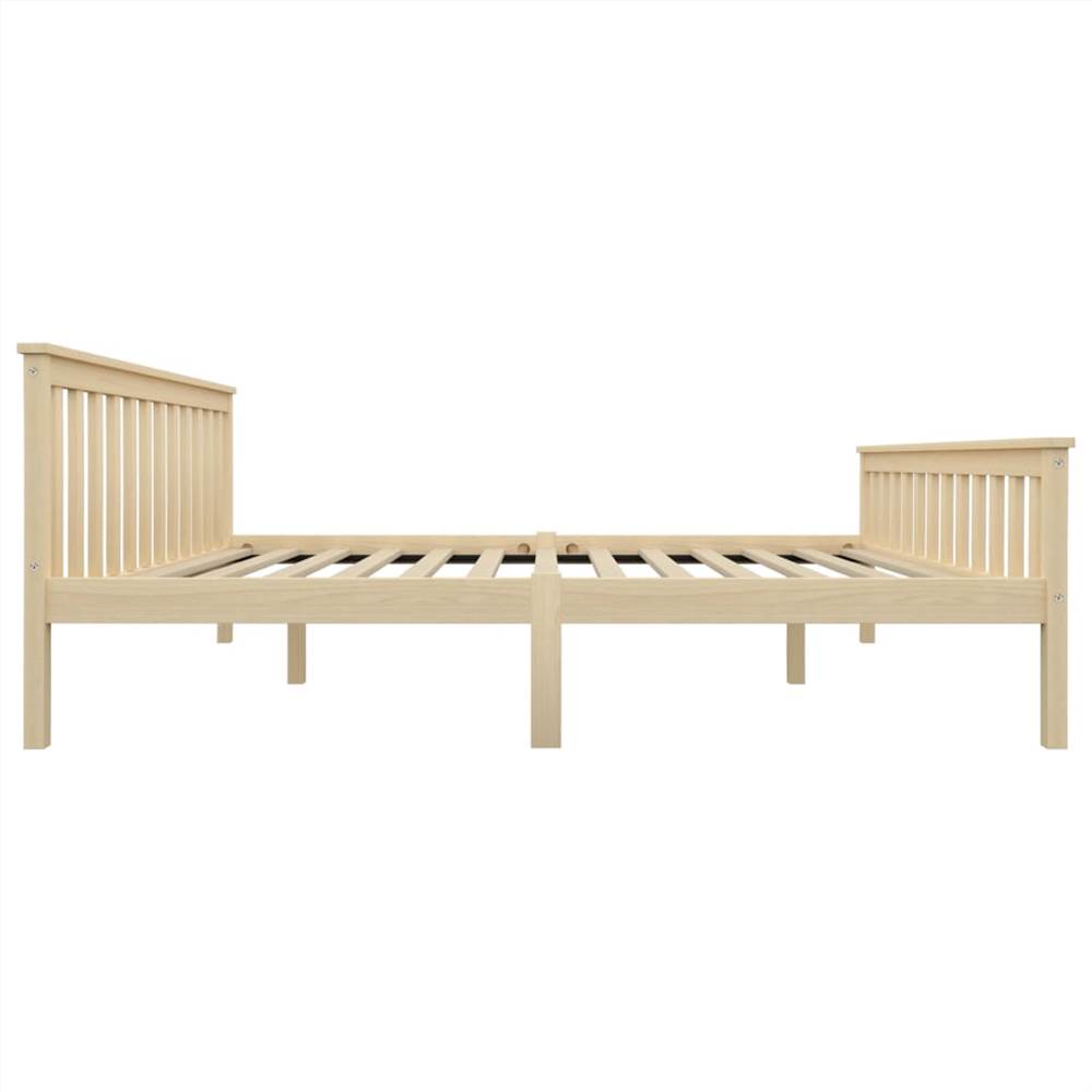 Bed Frame Light Wood Solid Pinewood 160x200 cm
