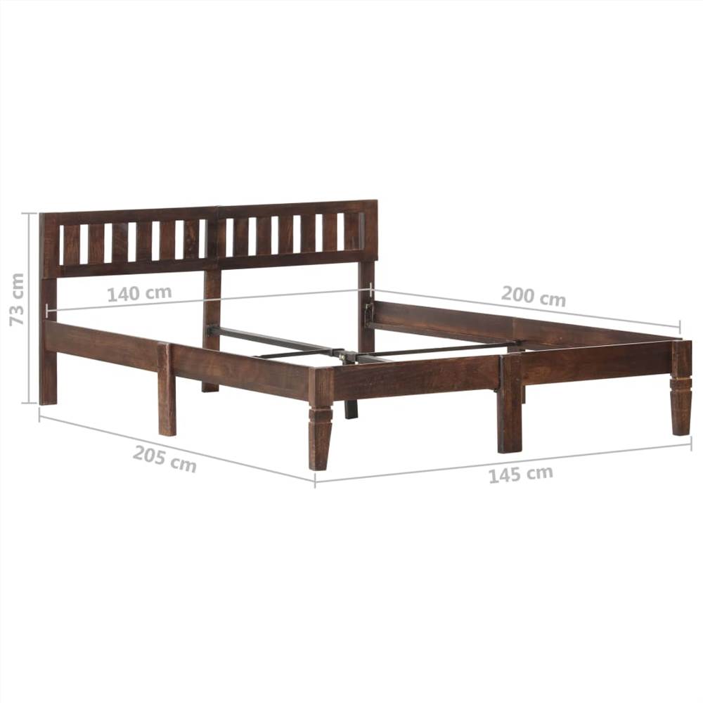 Bed Frame Solid Mango Wood 140 cm