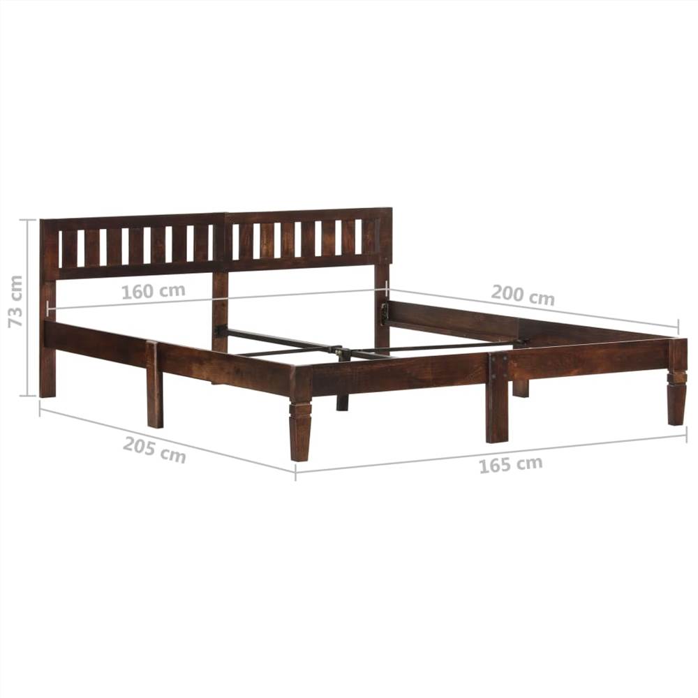 Bed Frame Solid Mango Wood 160 cm