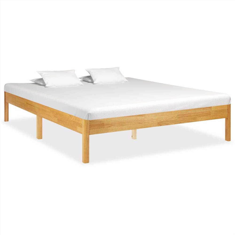 Bed Frame Solid Oak Wood 160x200 cm