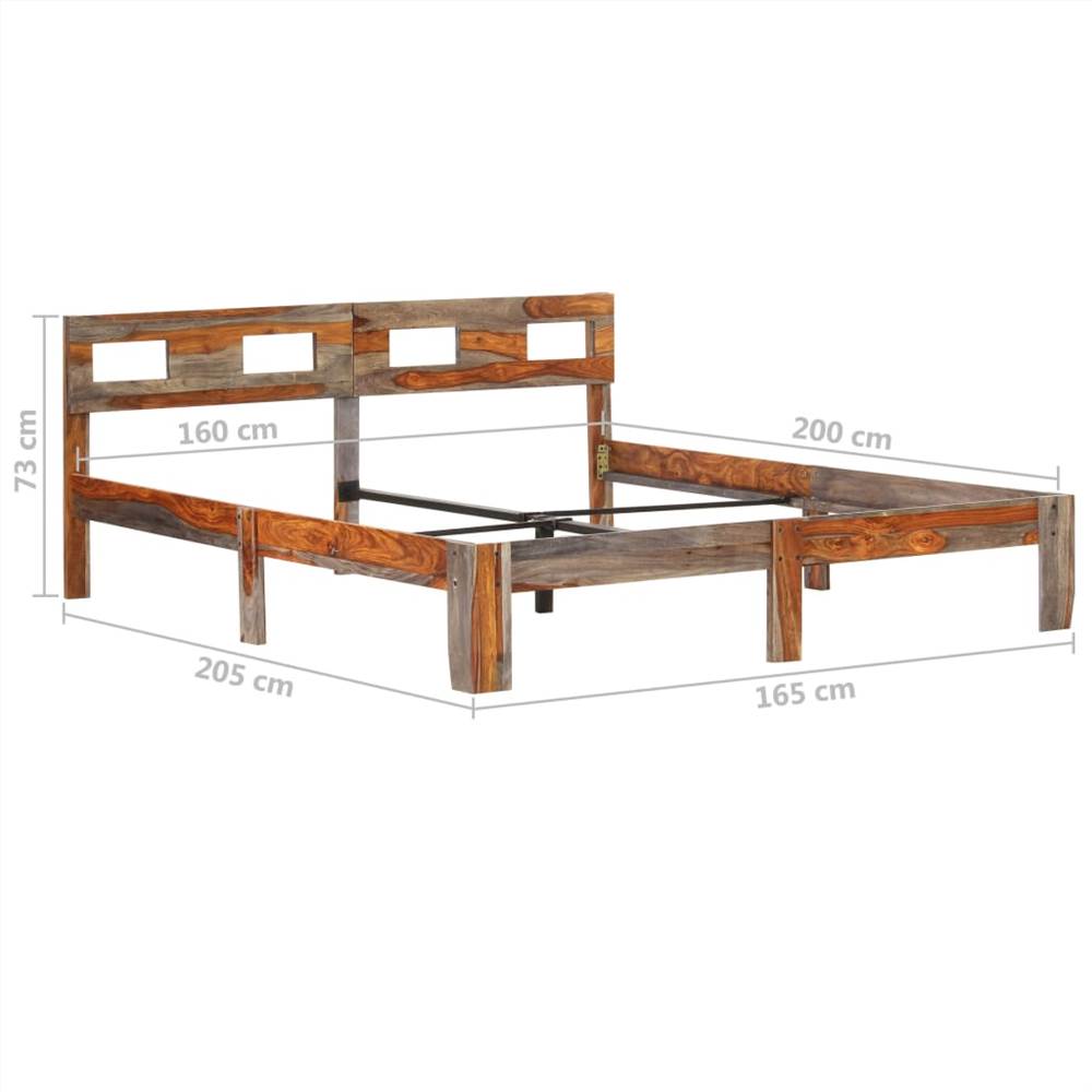 Bed Frame Solid Sheesham Wood 160x200 cm