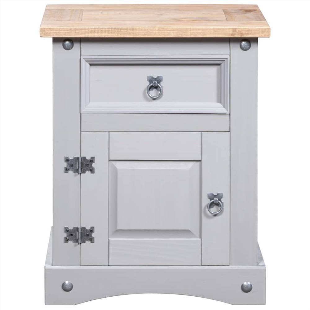 Bedside Cabinet Mexican Pine Corona Range Grey 53x39x67 cm