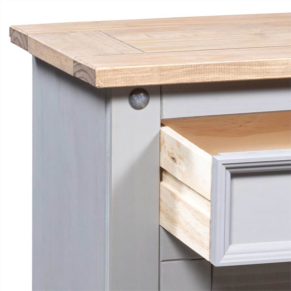 Bedside Cabinet Mexican Pine Corona Range Grey 53x39x67 cm