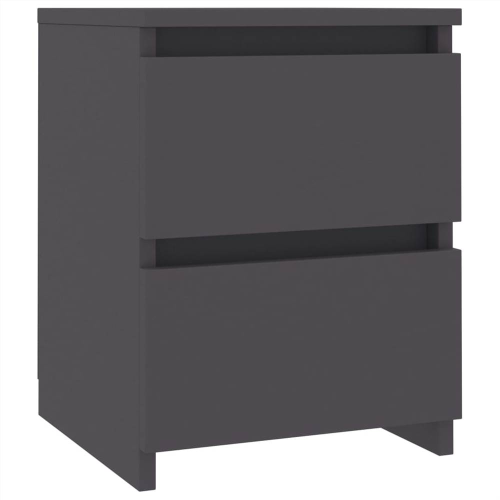 Bedside Cabinets 2 pcs Grey 30x30x40 cm Chipboard
