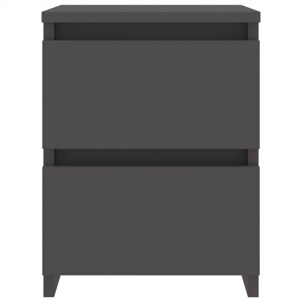 Bedside Cabinets 2 pcs Grey 30x30x40 cm Chipboard