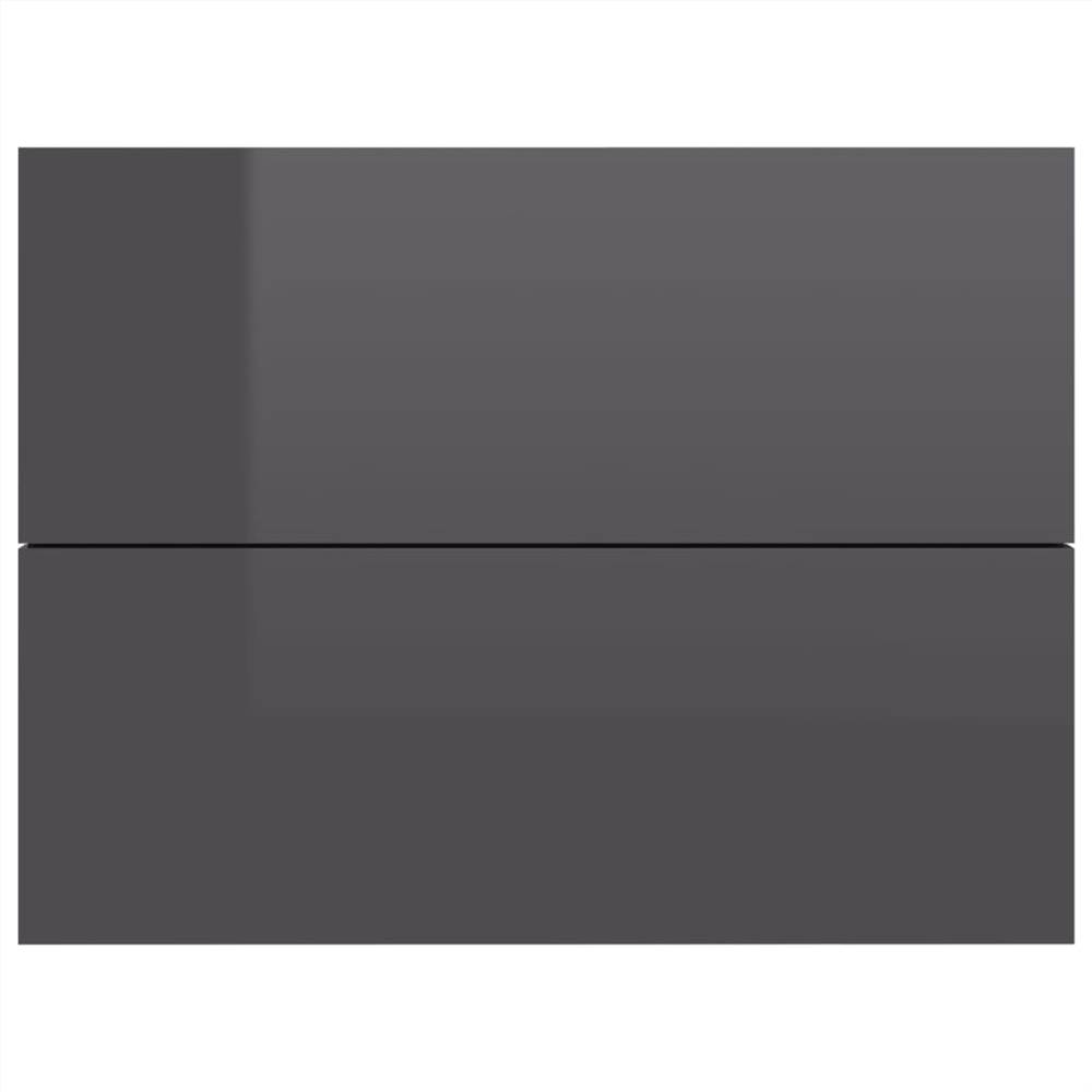 Bedside Cabinets 2 pcs High Gloss Grey 40x30x30 cm Chipboard