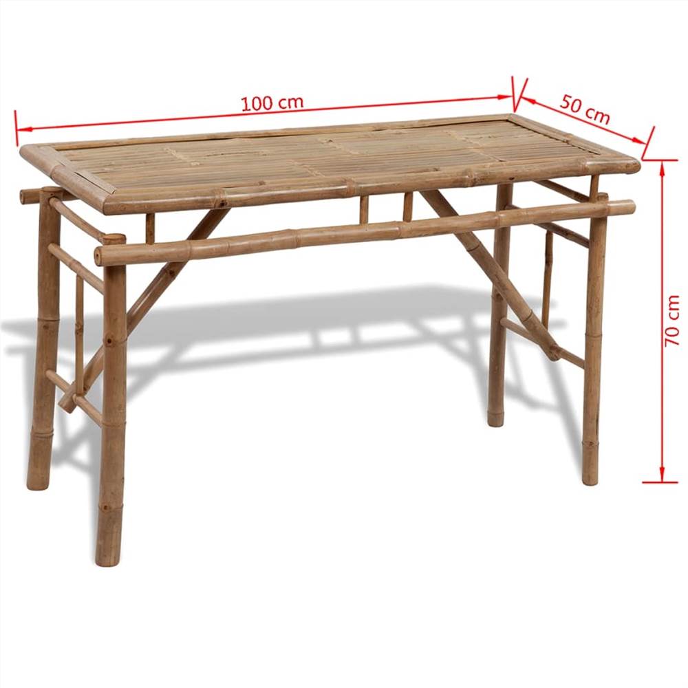 Beer Table with 2 Benches 100 cm Bamboo