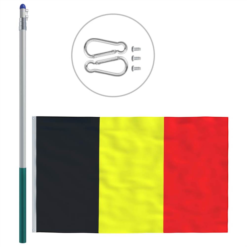 Belgium Flag and Pole Aluminium 6 m