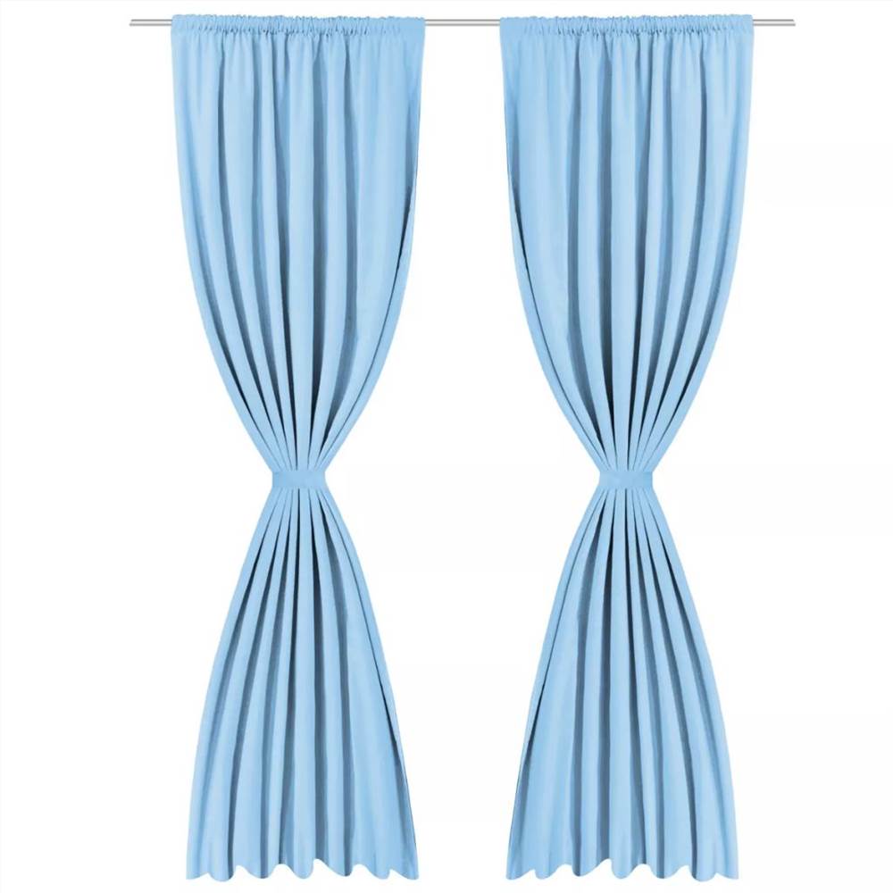 Blackout Curtains 2 pcs Double Layer 140x175 cm Turquoise