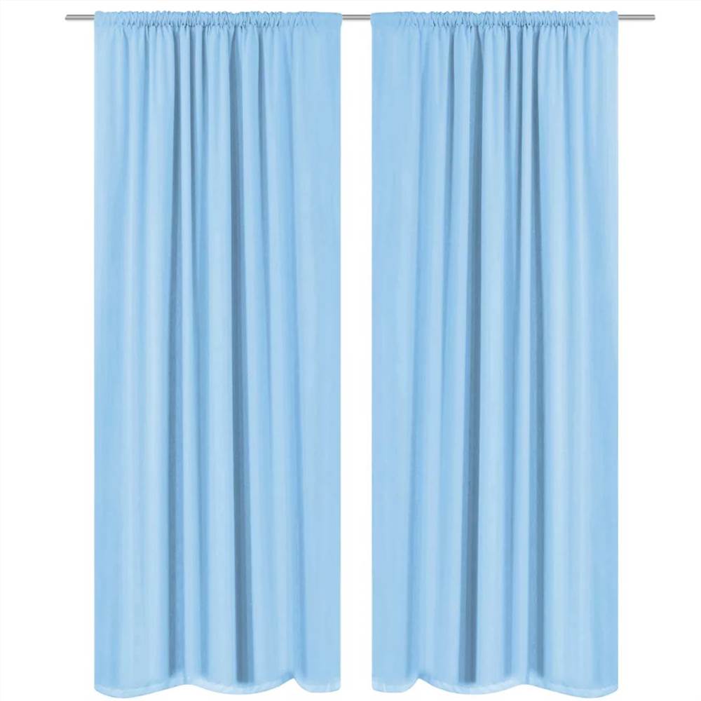 Blackout Curtains 2 pcs Double Layer 140x175 cm Turquoise