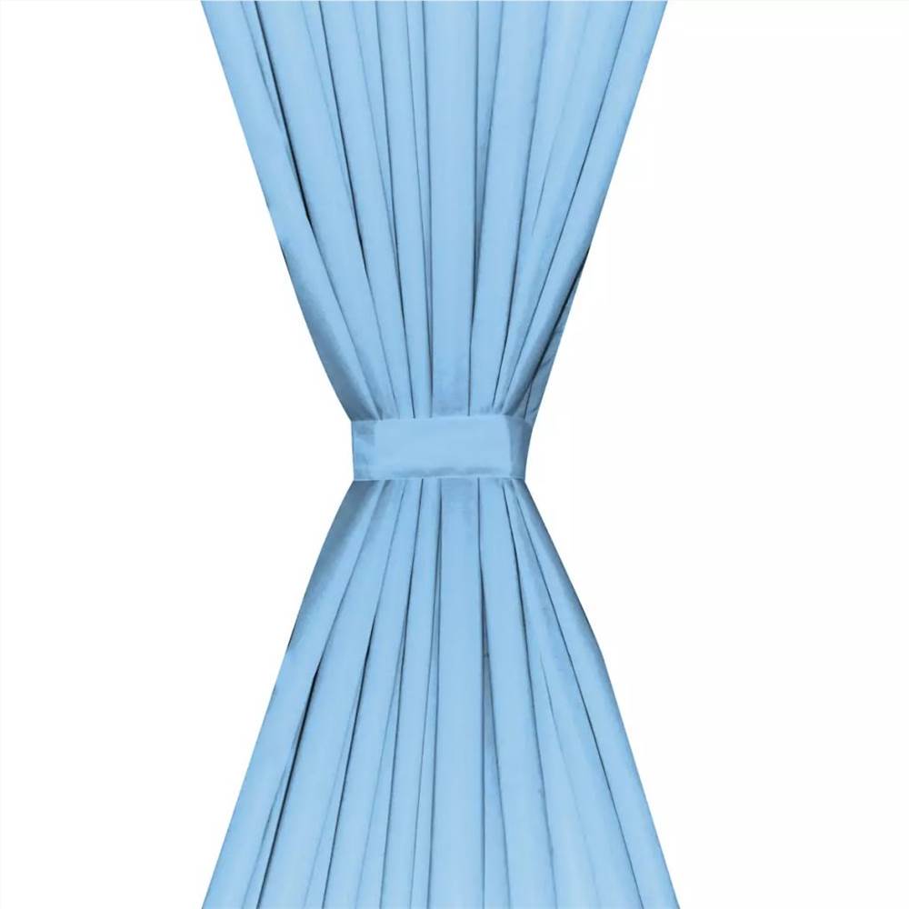 Blackout Curtains 2 pcs Double Layer 140x175 cm Turquoise