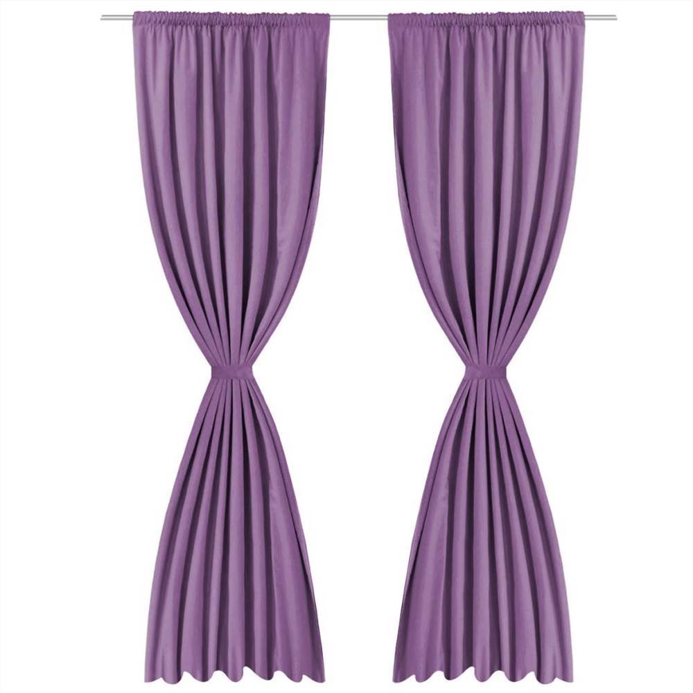 Blackout Curtains 2 pcs Double Layer 140x245 cm Lilac