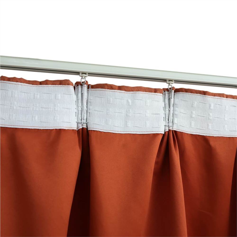 Blackout Curtains with Hooks 2 pcs Rust 140x225 cm
