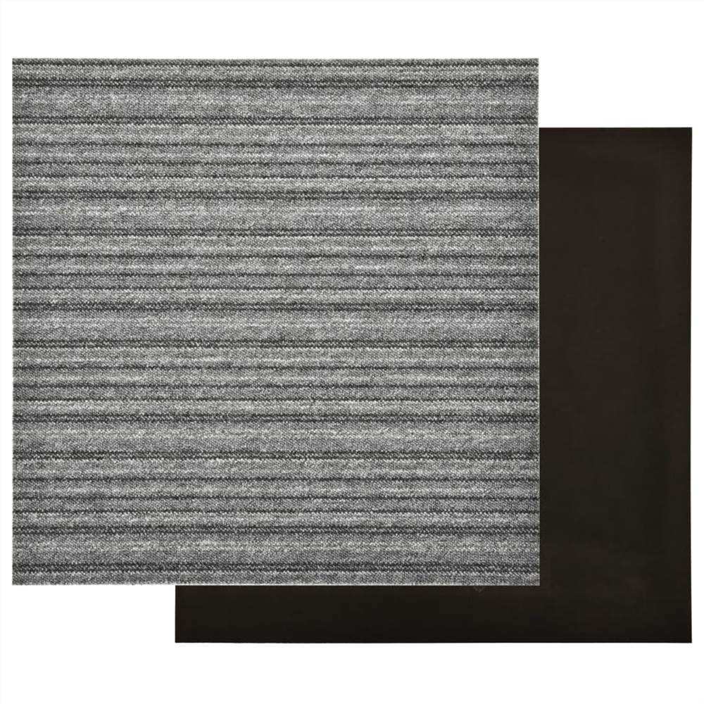 Carpet Floor Tiles 20 pcs 5 m² 50x50 cm Striped Grey