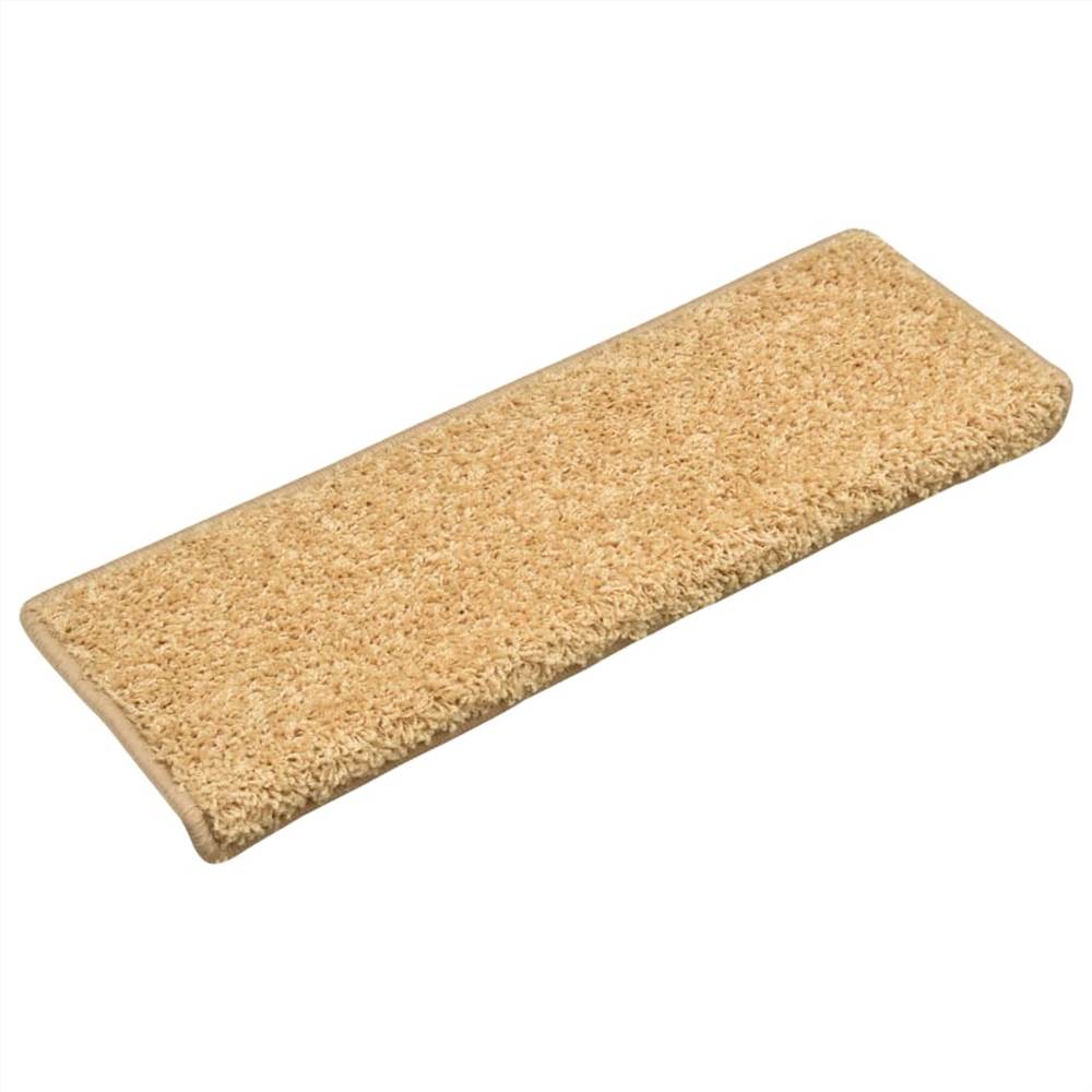 Carpet Stair Treads 15 pcs 65x25 cm Beige