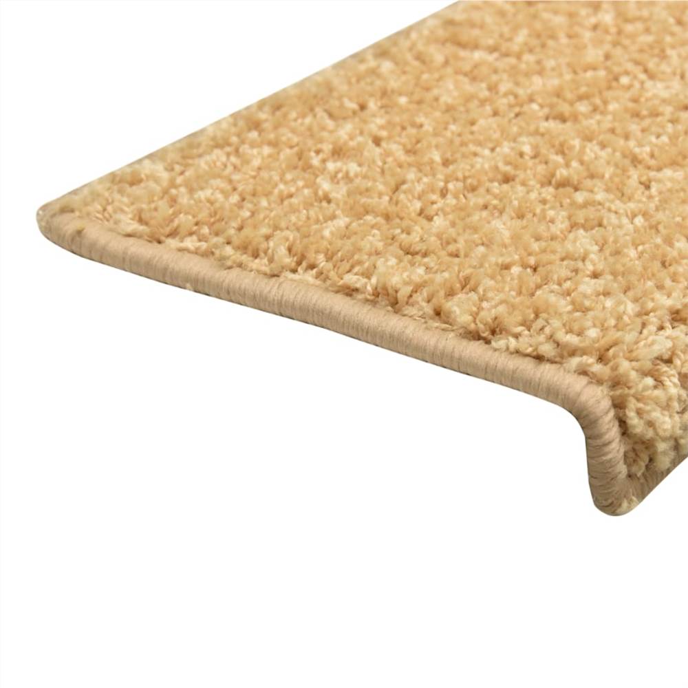 Carpet Stair Treads 15 pcs 65x25 cm Beige