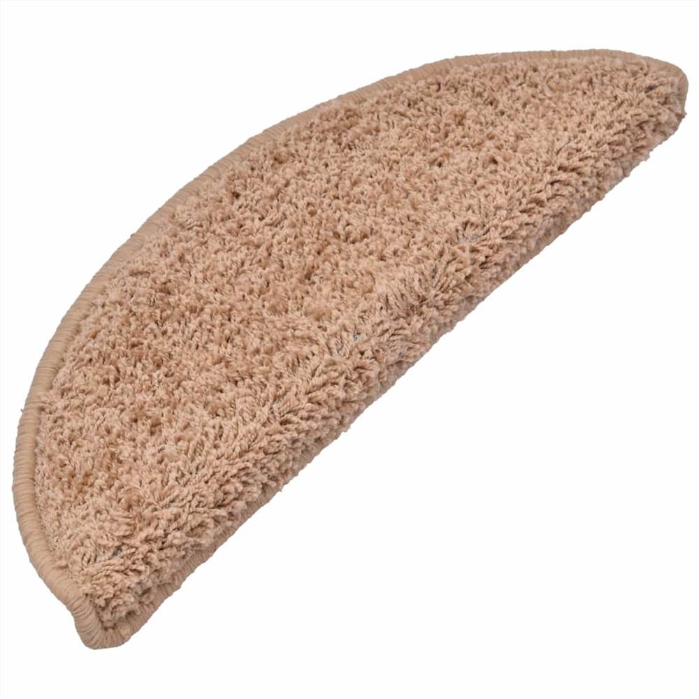 Carpet Stair Treads 15 pcs Beige 65x25 cm