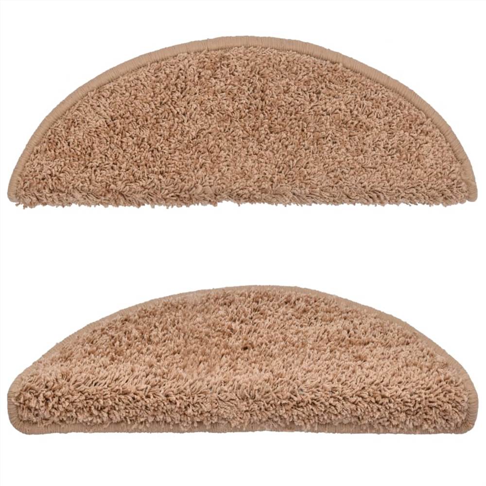 Carpet Stair Treads 15 pcs Beige 65x25 cm