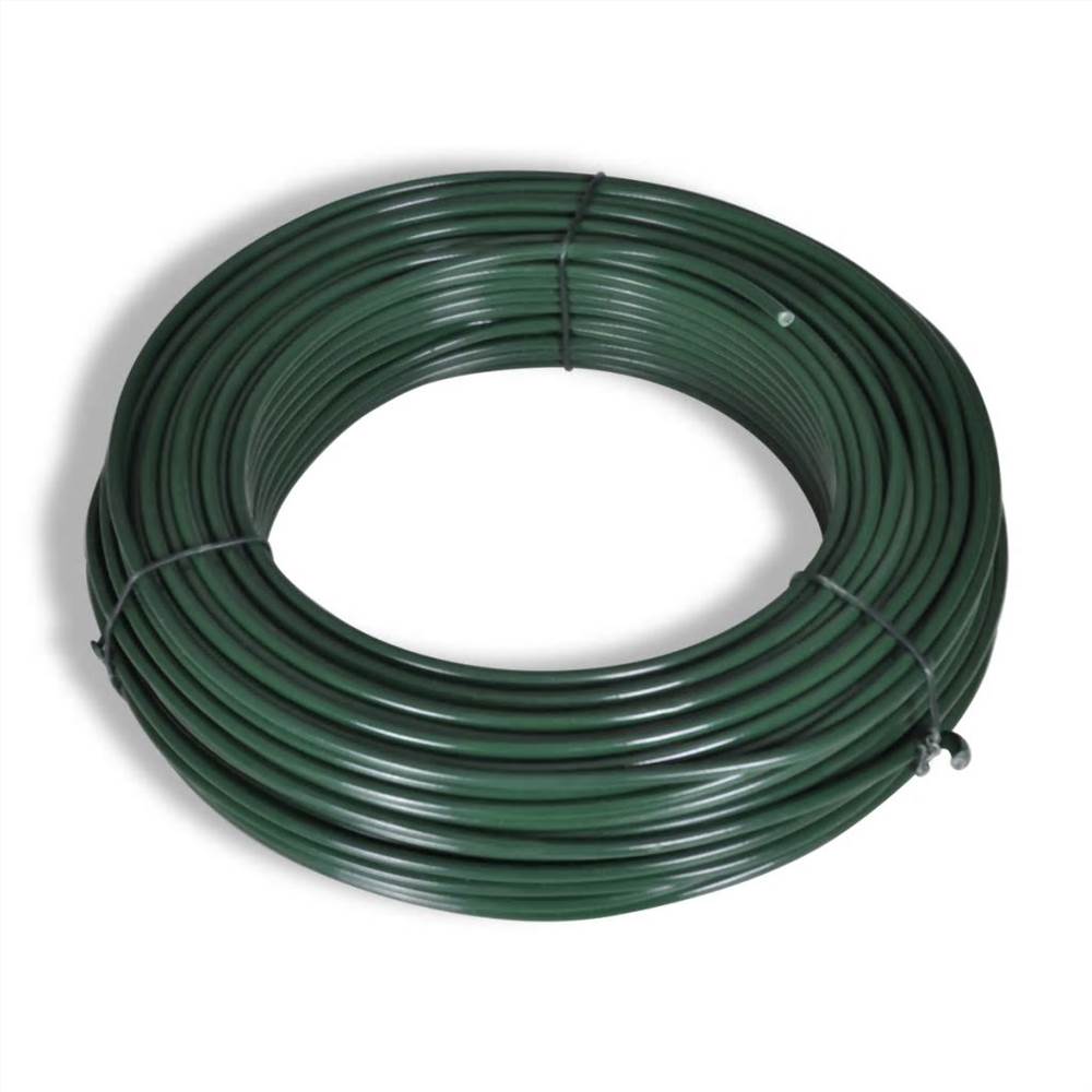 Chain Link Fence with Posts Steel 0,8x15 m Green