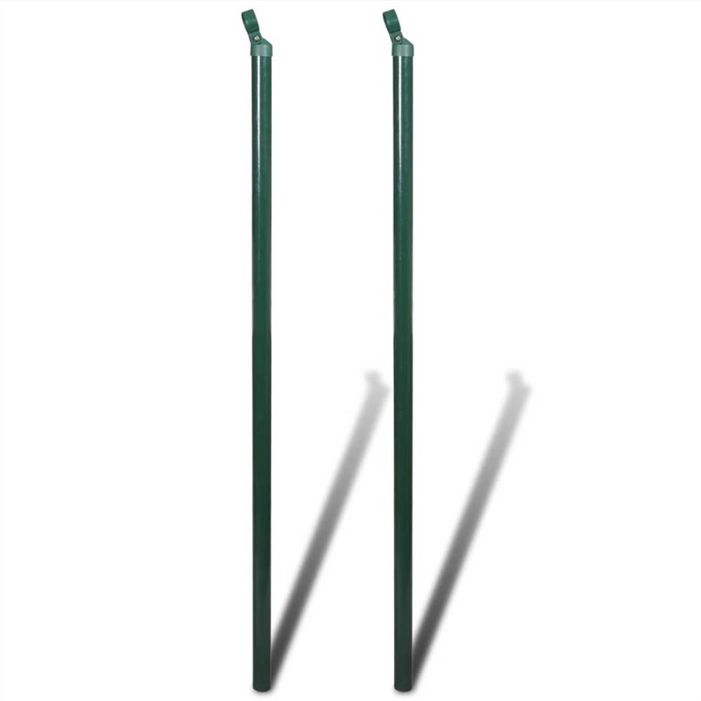 Chain Link Fence with Posts Steel 0,8x15 m Green