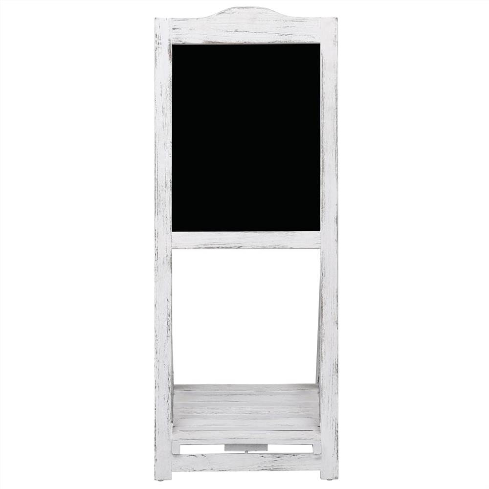 Chalkboard Display Stand White 42x44x112 cm Wood